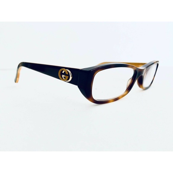Gucci Tortoise Rectangular Frame Glasses - Picture 4 of 12